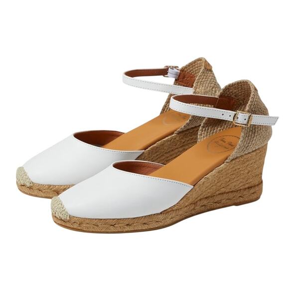 Toni Pons Womens Costa 5 Wedge Heel EU 41 US 10 White Nappa Leather FLAWS - Picture 2 of 14